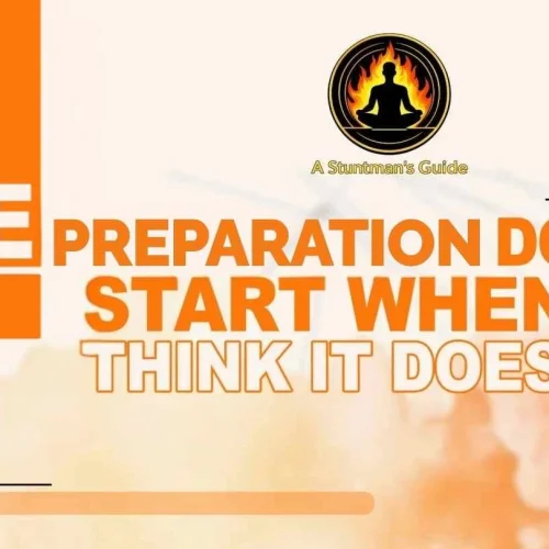 Banner with the text: "True preparation doesn't start when you think it does." Suggesting preparation starts earlier than people assume.